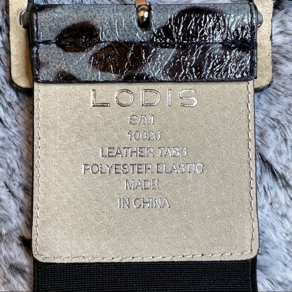LODIA Black & Blue Animal Print Belt Size Small Medium - Picture 4 of 6